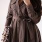 Holly Tie Waist Shirt Dress In Chocolate