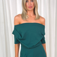 Alexandra Drape Front Jumpsuit In Forest Green