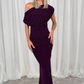 Alexandra Bardot Dress In Blackcurrant