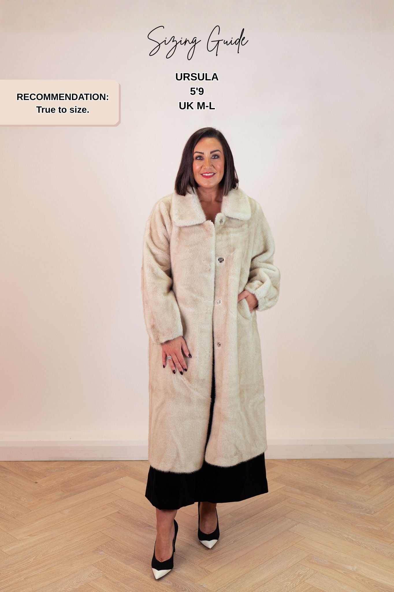 Love Laura Longline Faux Fur Coat In Beige