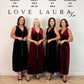 Love Laura Pearl Button Velvet Dress In Burgundy