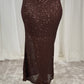 Kendra Long Sequin Skirt In Coffee