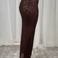 Kendra Long Sequin Skirt In Coffee