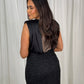 Carla Shimmer Tweed Dress In Black