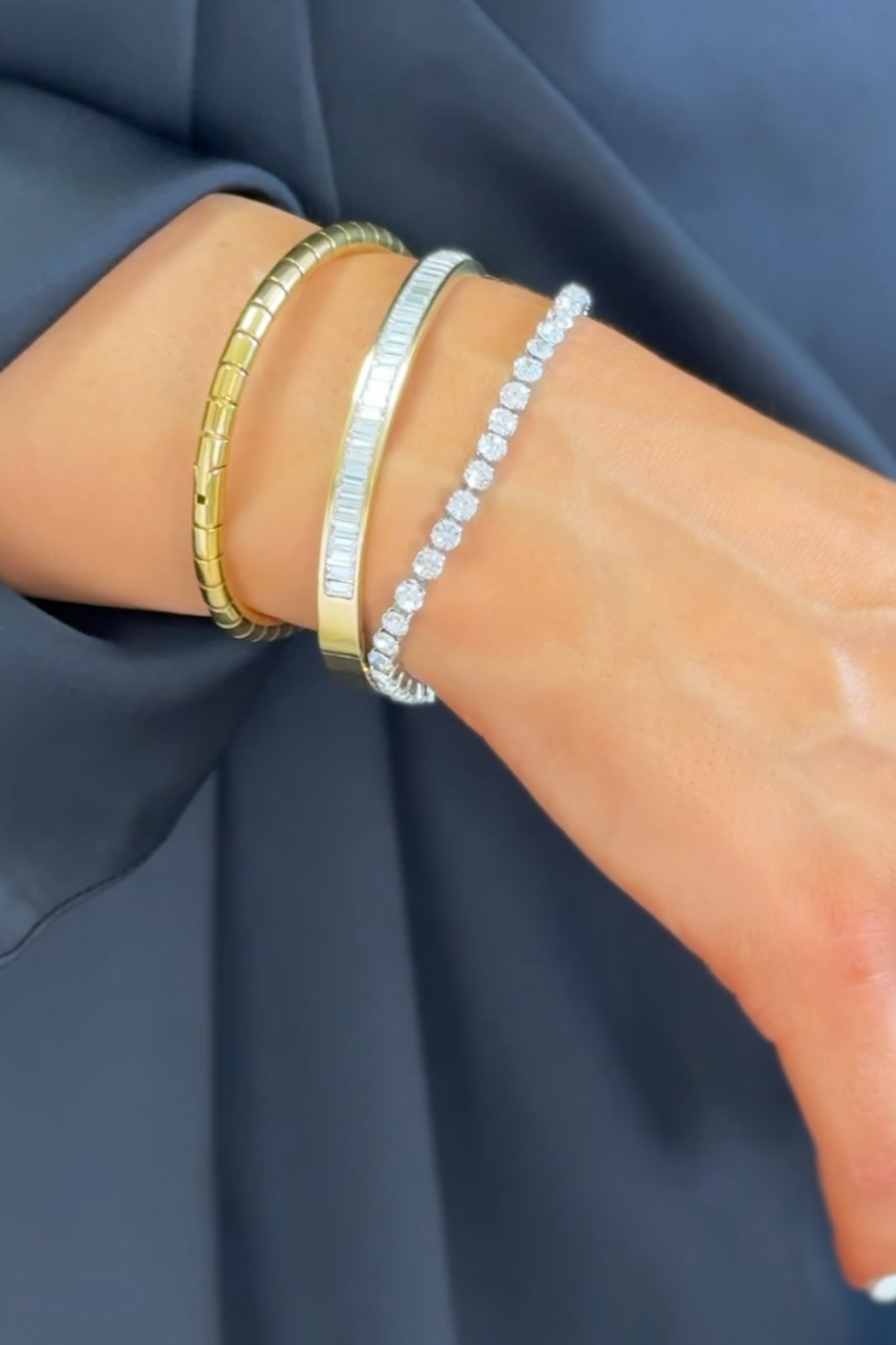 Olive Diamante Bracelet In Silver