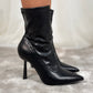 Cathy Pointed Toe Ankle Boots In Black