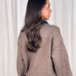 Kendra Contrast Collar Jumper In Taupe