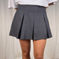 Elsa Pleated Skort In Grey