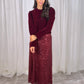 Kendra Sequin Midi Skirt In Bordeaux