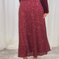 Kendra Sequin Midi Skirt In Bordeaux