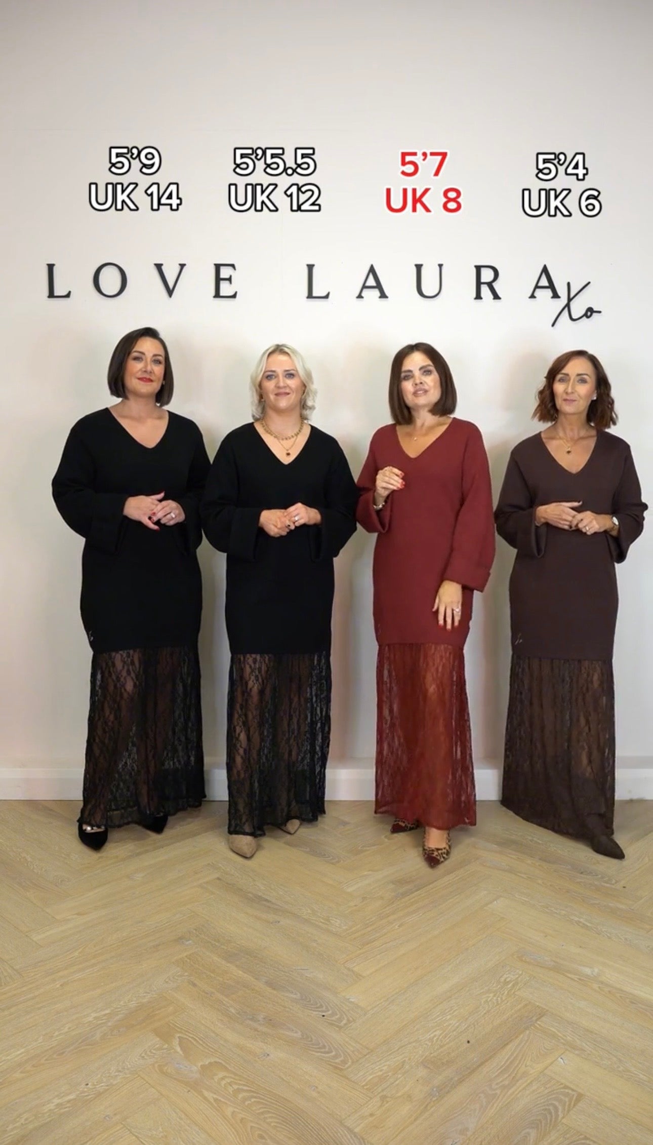 Love Laura Contrast Knit Dress In Burgundy