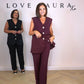Love Laura Longline Waistcoat In Burgundy