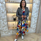 Frankie Printed Peplum Dress In Multi