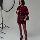 Love Laura Knit Skirt In Burgundy