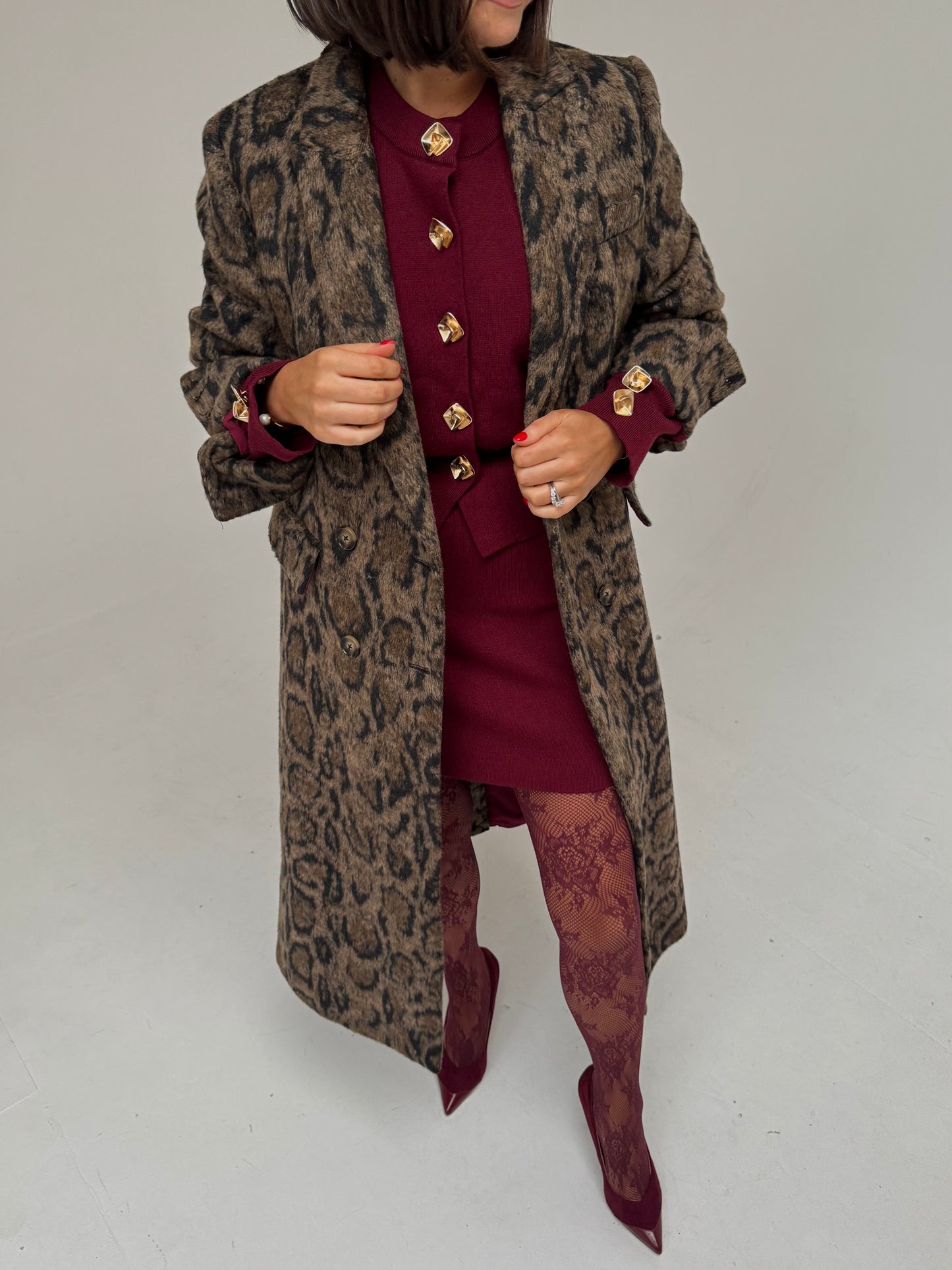 Love Laura Knit Skirt In Burgundy