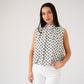 Iris Bow Detail Spotted Top In Black