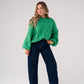 Iris Cable Knit Jumper In Green