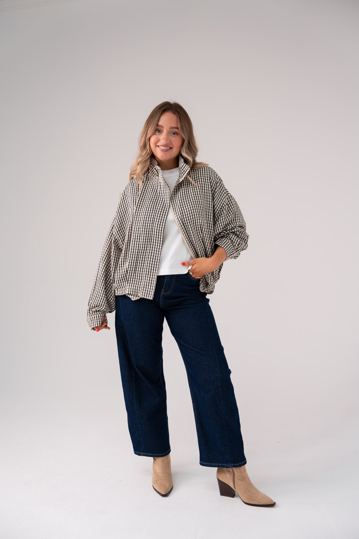 Iris Check Jacket In Monochrome