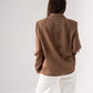 Iris Embroidered Pocket Blouse In Chocolate