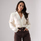 Iris Embroidered Pocket Blouse In Cream