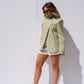 Iris High Collar Pinstripe Blazer In Green