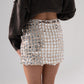 Iris Multi Sequin Skirt In Neutral