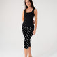 Iris Polka Dot Capri Leggings In Black