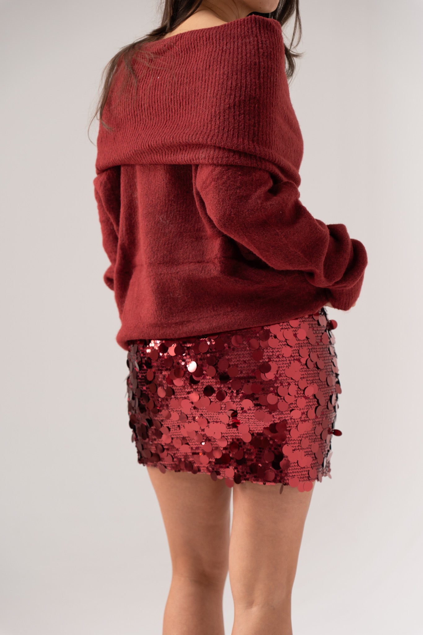 Iris Sequin Skirt In Red