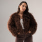 Iris Textured Coat In Chocolate