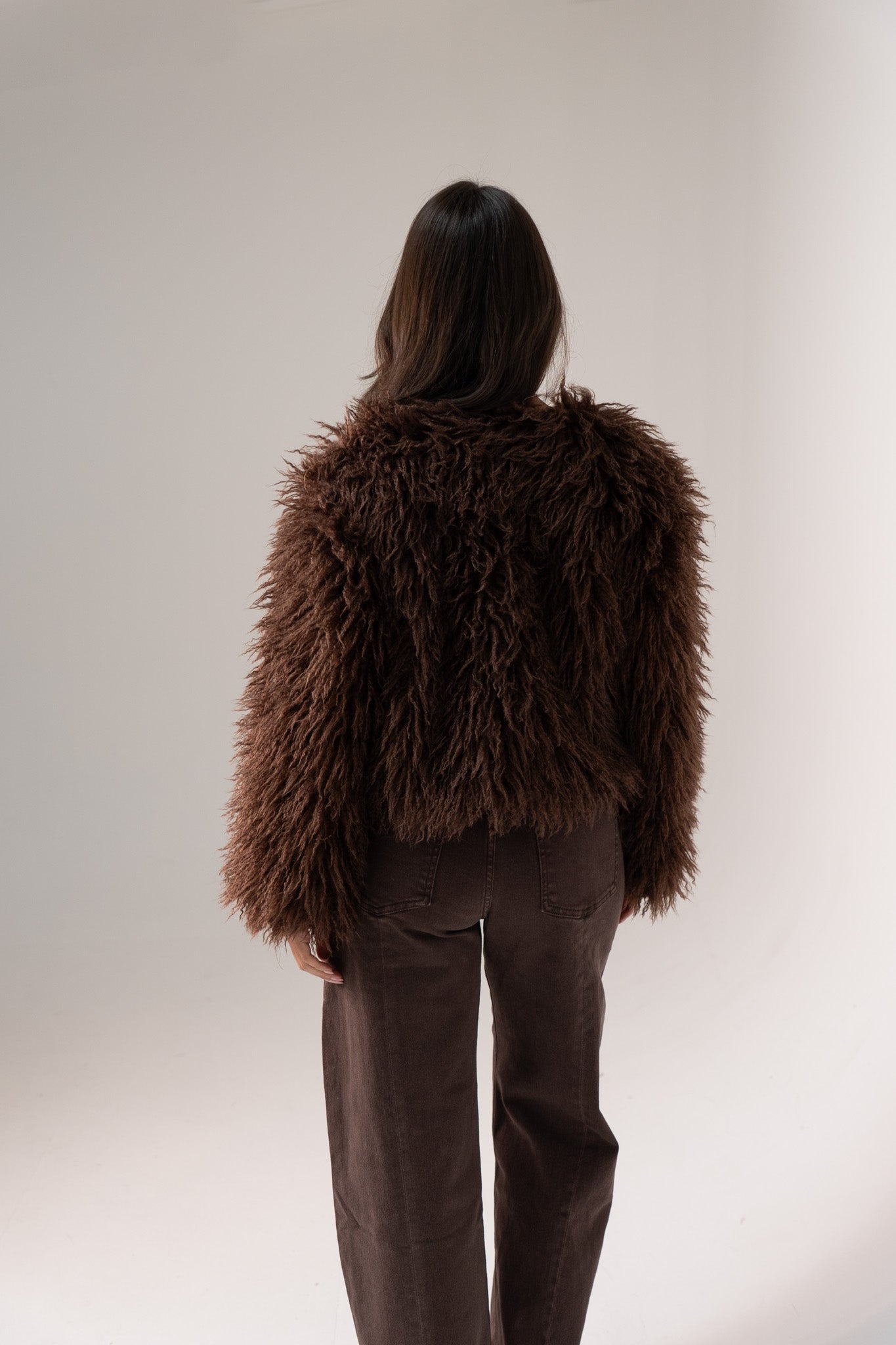 Iris Textured Coat In Chocolate