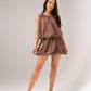 Iris Bubble Hem Top In Coffee