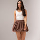 Iris Bubble Hem Skirt In Coffee