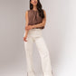 Iris Bubble Hem Top In Coffee