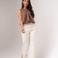 Iris Bubble Hem Top In Coffee