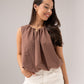 Iris Bubble Hem Top In Coffee