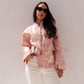 Iris Floral Print Bomber Jacket In Pink