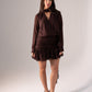 Iris Polka Dot Wrap Dress In Chocolate