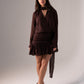 Iris Polka Dot Wrap Dress In Chocolate