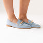 Izzy Buckle Faux Suede Loafer In Blue