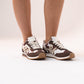 Izzy Contrast Trainer In Cow Print