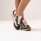 Izzy Contrast Trainer In Cow Print