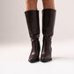 Izzy Faux Leather Western Boot In Brown