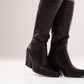 Izzy Faux Leather Western Boot In Brown