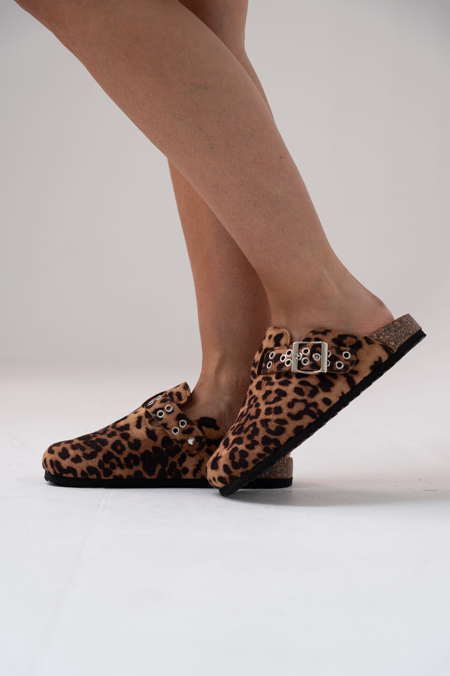 Izzy Faux Suede Mule In Leopard