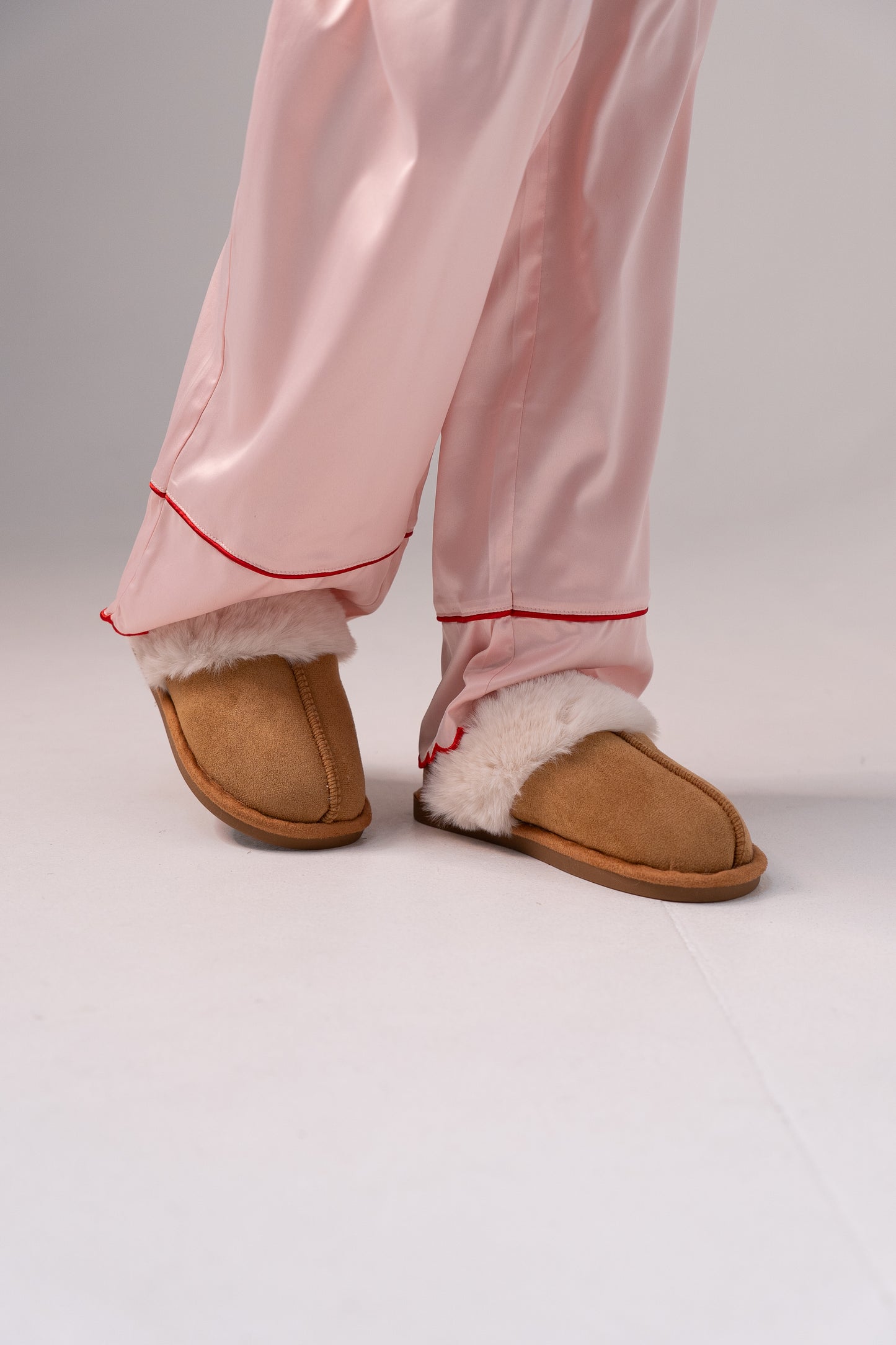 Izzy Faux Suede Slippers In Camel