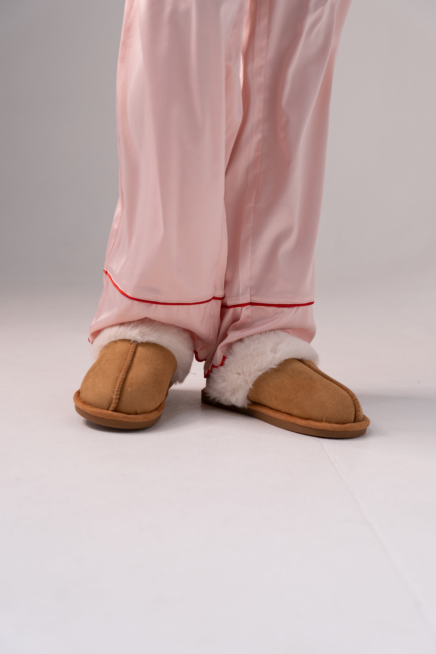 Izzy Faux Suede Slippers In Camel