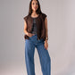 Jane Sleeveless Zip Jacket In Chocolate