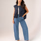 Jane Sleeveless Zip Jacket In Navy