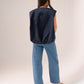 Jane Sleeveless Zip Jacket In Navy