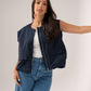 Jane Sleeveless Zip Jacket In Navy